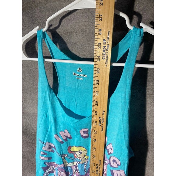 Disney Pixar Toy Story Tank Top Size L Bo Peep Buzz Woody I'm In Charge Blue - Picture 6 of 8